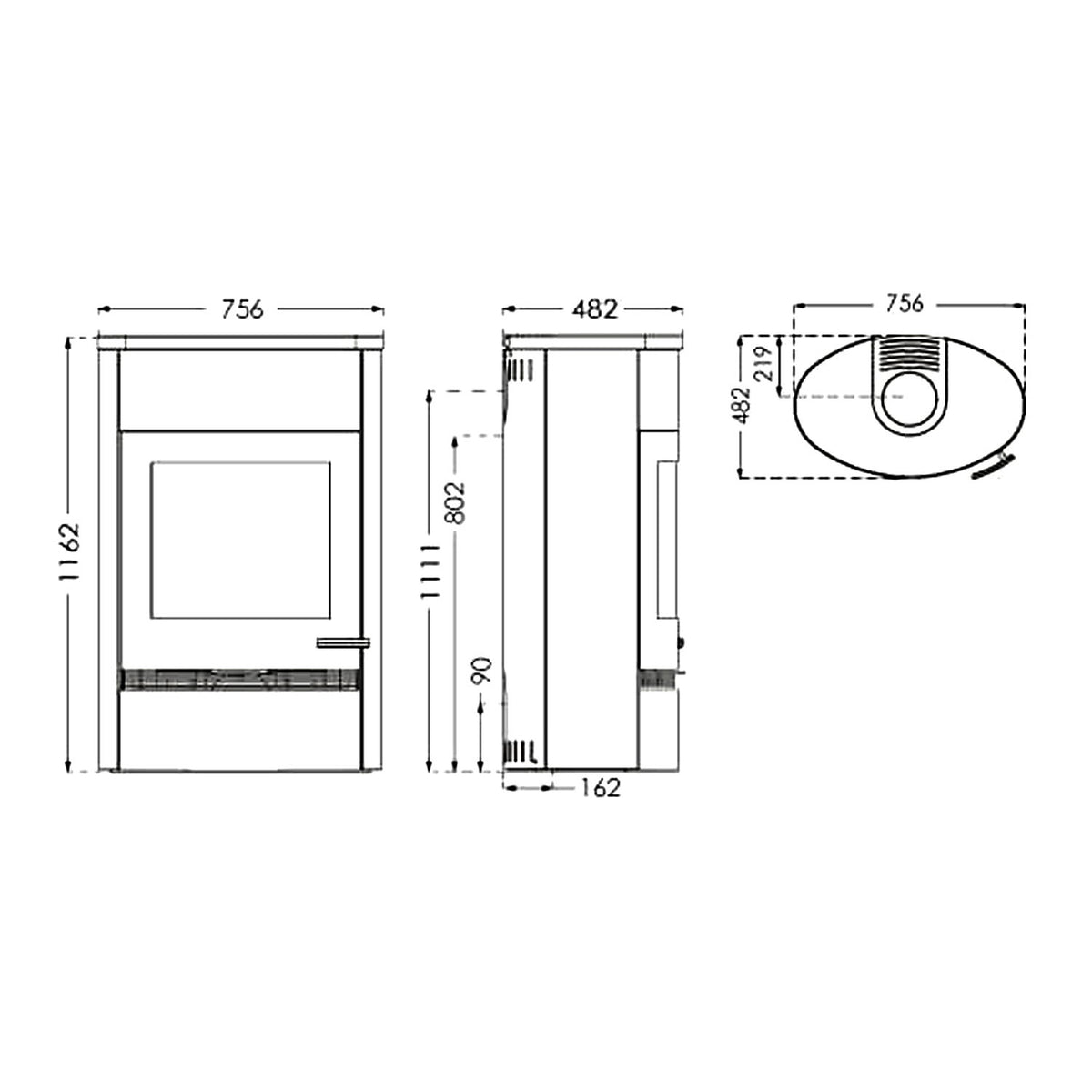 Poêle à bois TermaTech TT22HST acier noir S01-650 – 7,5 kW – image 3