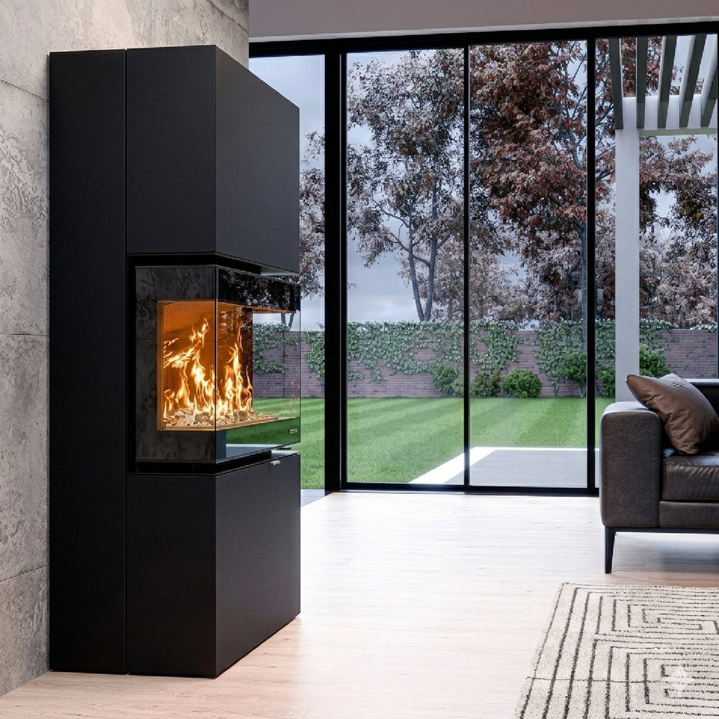Poêle à bois Thermorossi Trilogie Noir W6TRILOEASY 10,6 kW