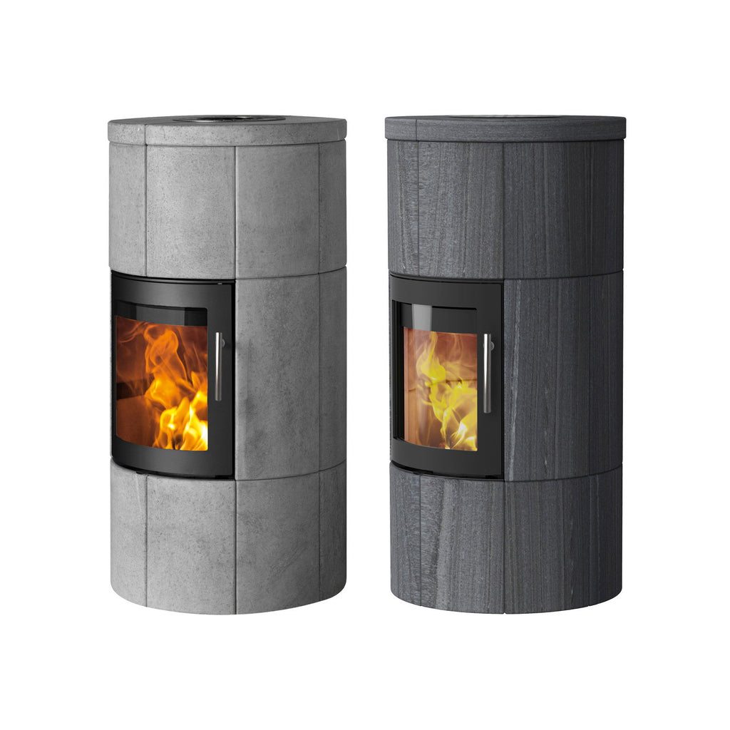 Poêle à bois Lotus M1 Noir avec pierre ollaire – Sortie des fumées par le haut, 6 kW