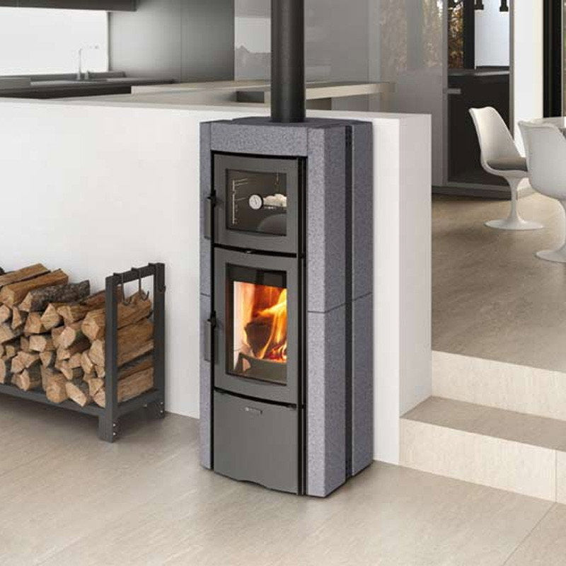 Poêle à bois La Nordica Ester Forno Evo pierre vulcan avec four 8 kW