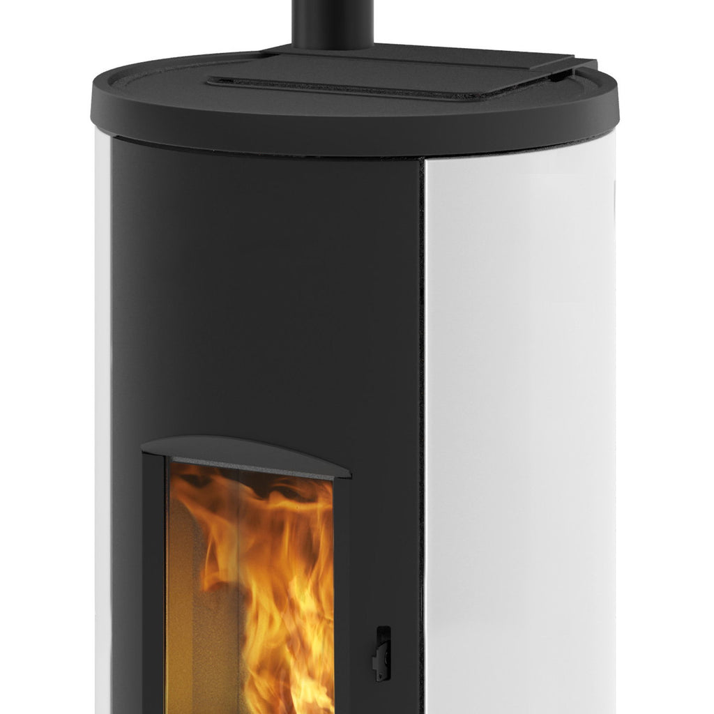 Poêle à granulés Edilkamin EK63 Like 90+ Evo acier blanc raccordement supérieur 9,2 kW