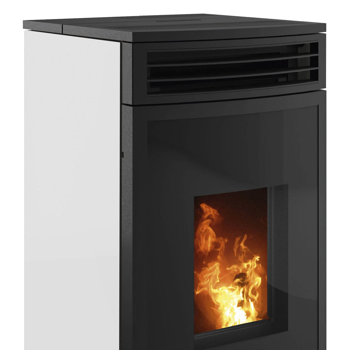 Poêle à bois Oranier Neta Blanc Soie avec raccord arrière 8 kW - image 3