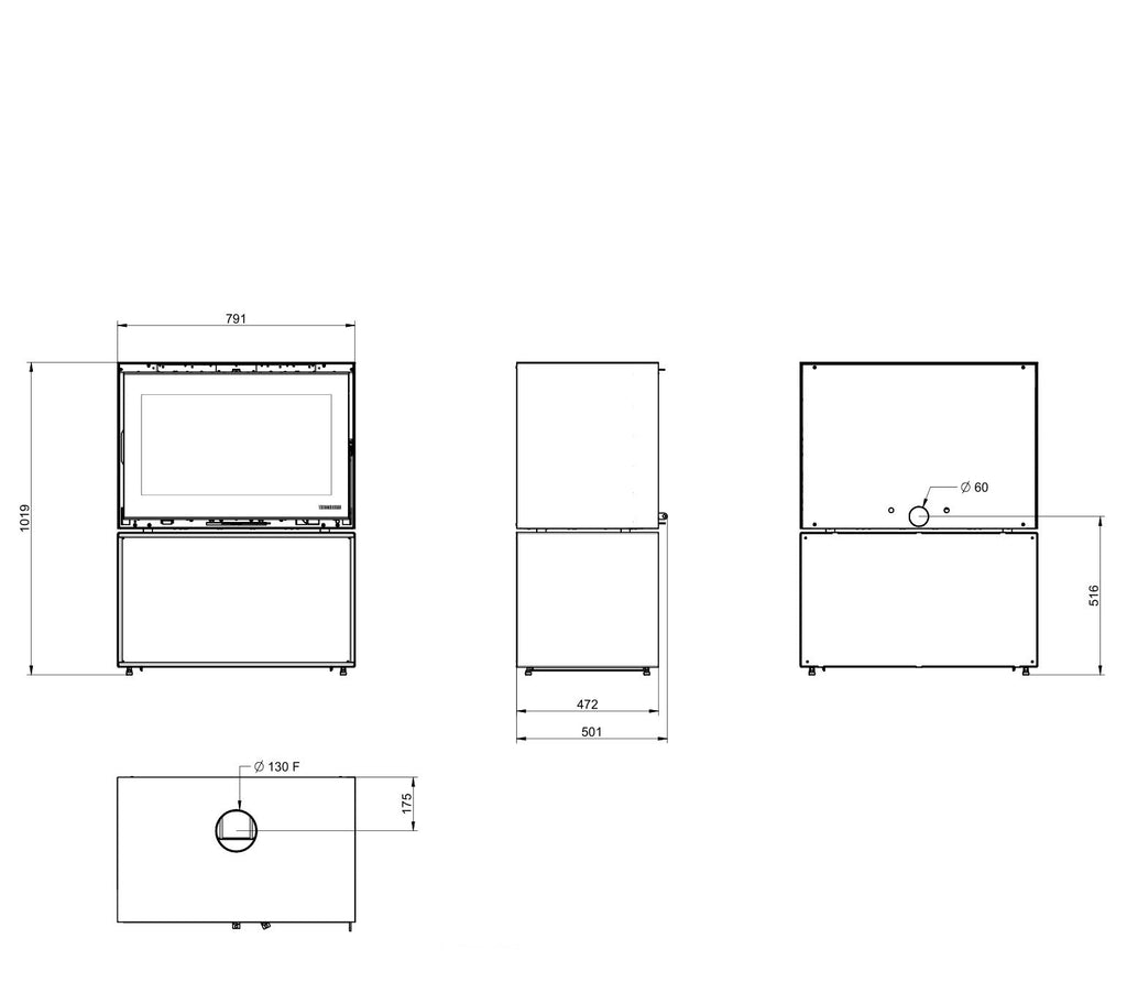 Poêle à bois Thermorossi Fullmoon W6 10,6 kW
