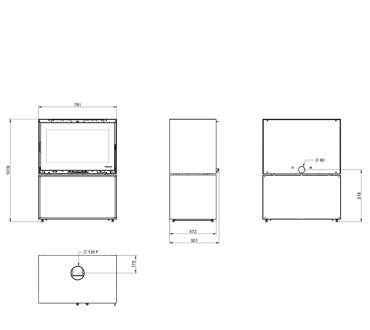 Poêle à bois Thermorossi Fullmoon W6 10,6 kW