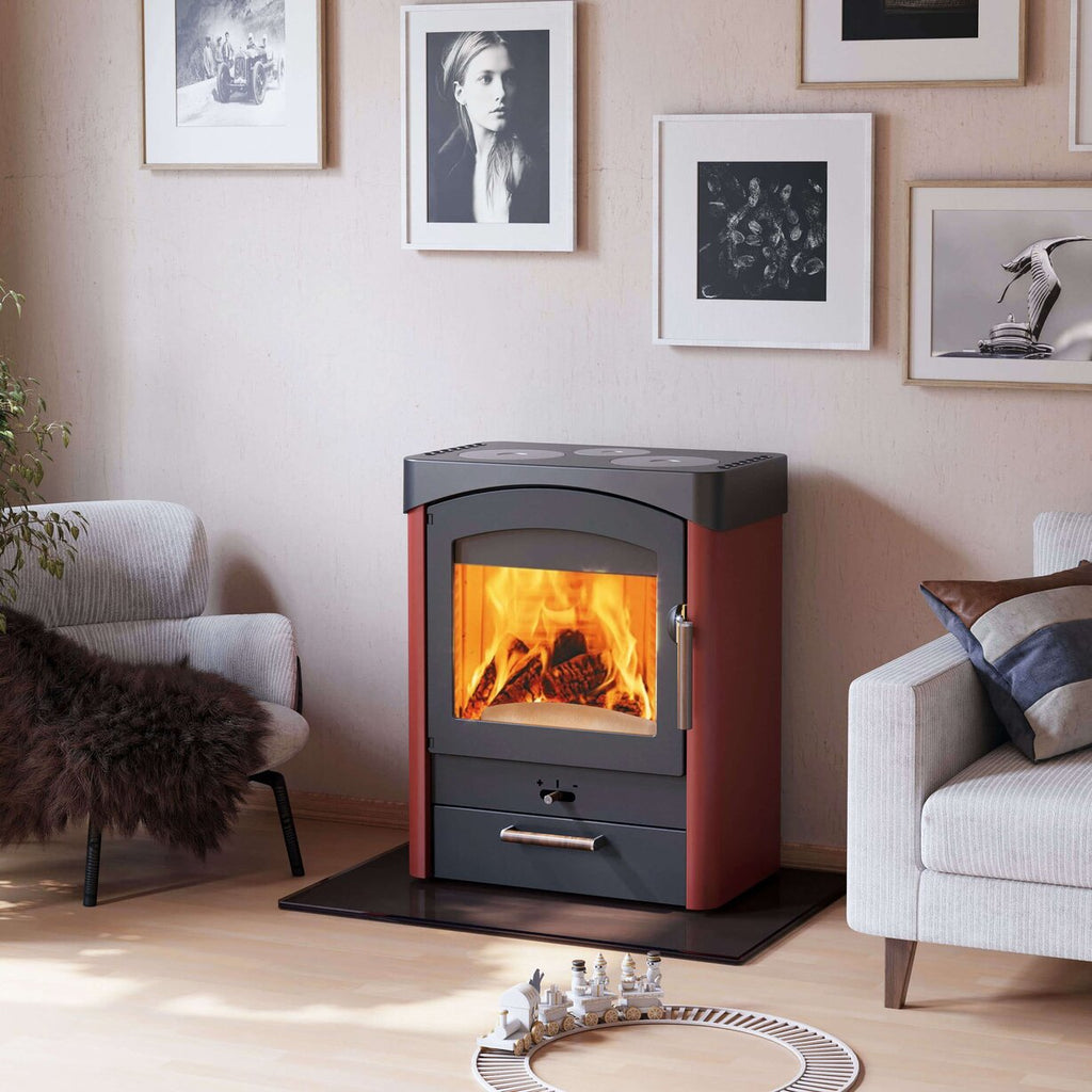Austroflamm Pallas – Poêle à bois avec plaque de cuisson, 8,5 kW