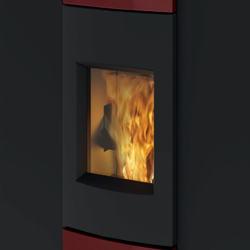 Poêle à granulés Edilkamin EK63 Dub 100++ céramique bordeaux 10,1 kW