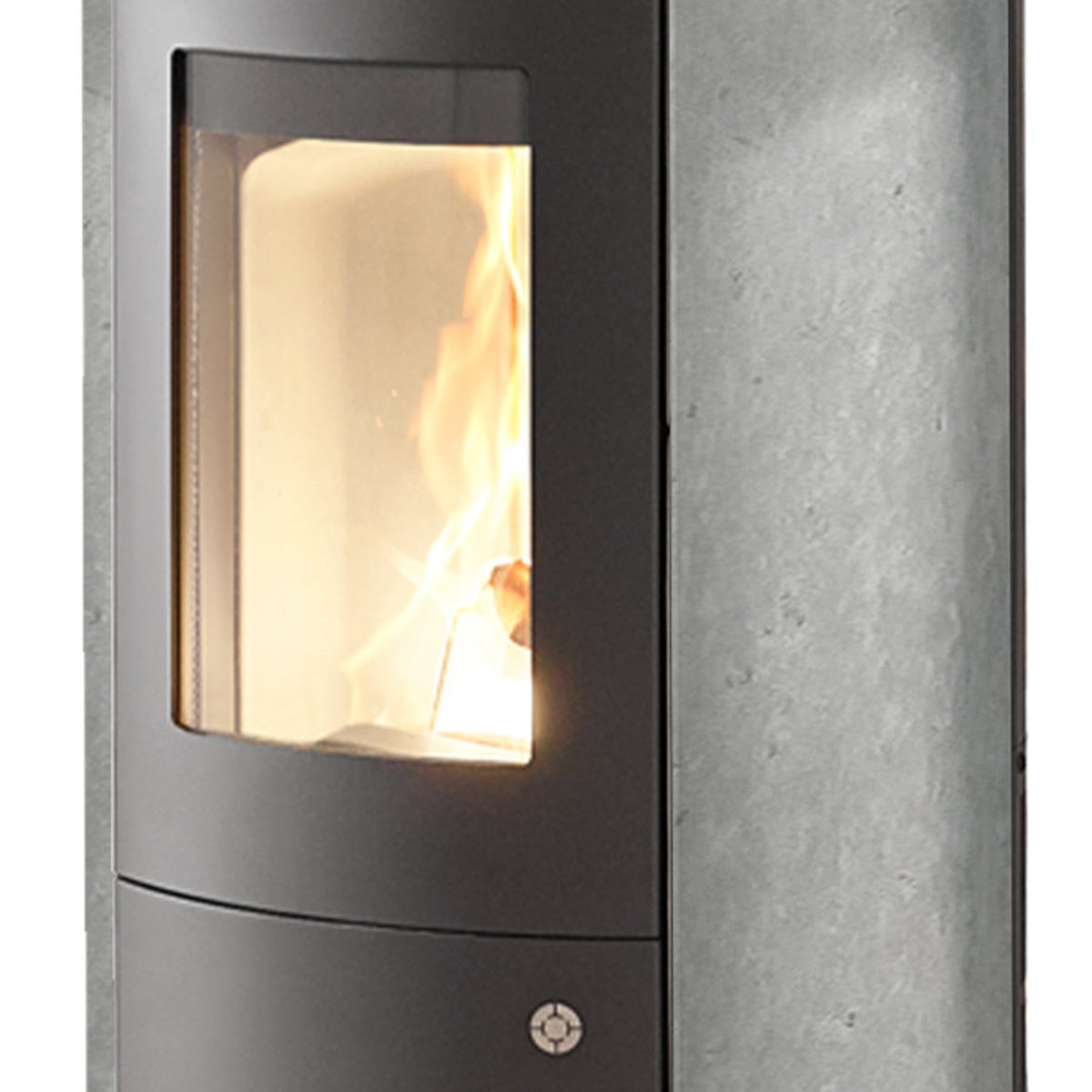 Poêle à granulés Olsberg Levana 3.0 acier noir et pierre naturelle serpentine – 8 kW