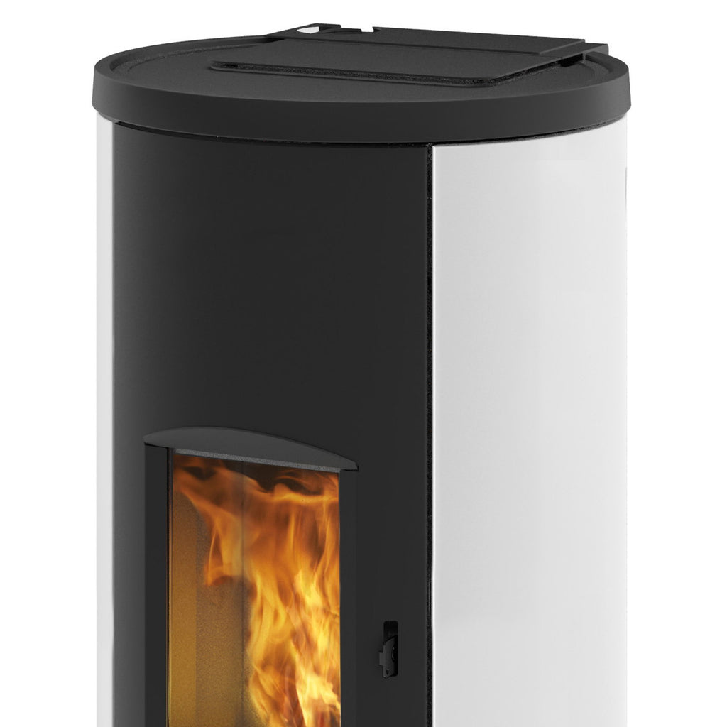 Poêle à granulés Edilkamin EK63 Like 80 Evo acier blanc raccordement arrière 7,6 kW