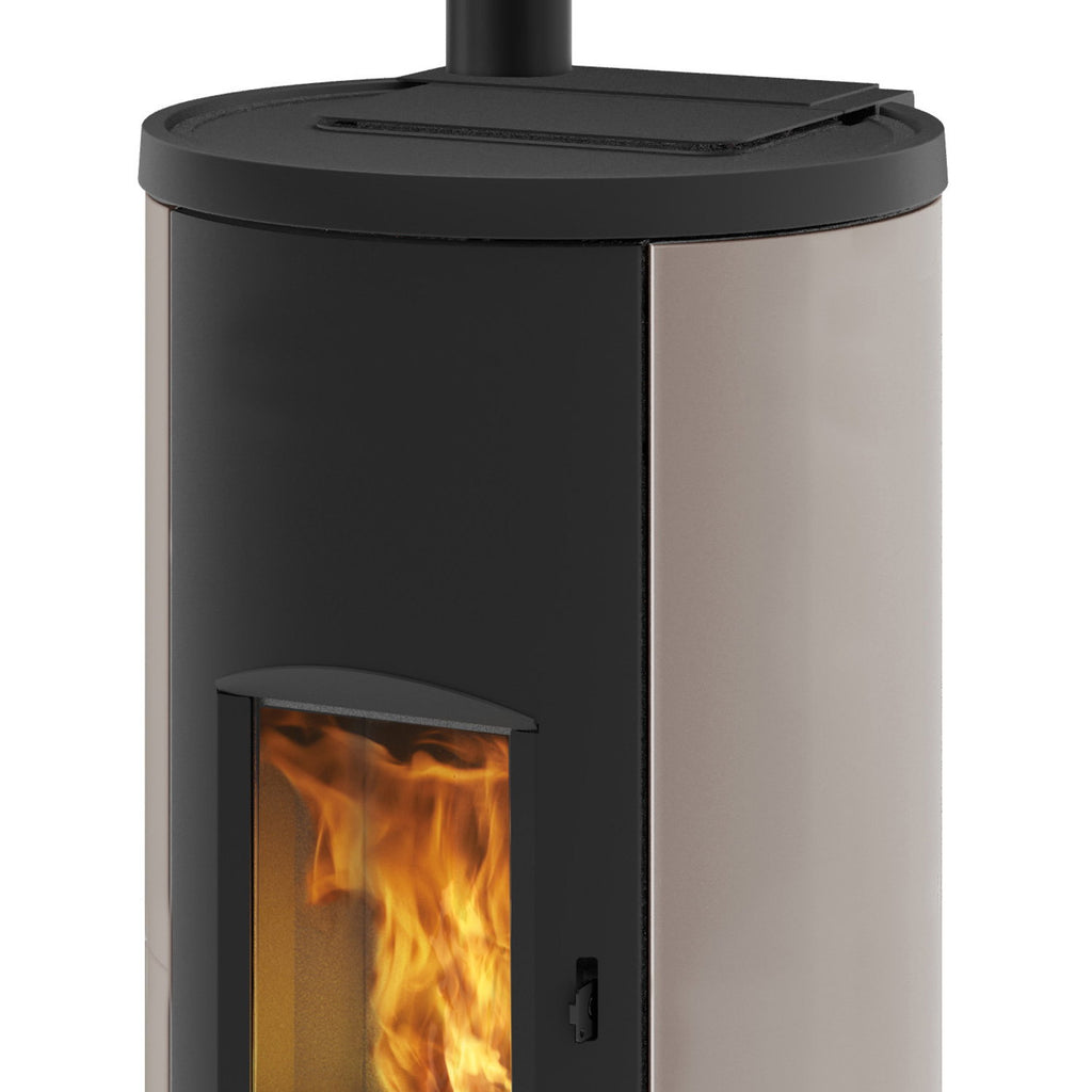 Poêle à granulés Edilkamin EK63 Like 90+ Evo acier gris tourterelle raccordement supérieur 9,2 kW
