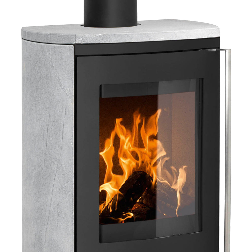 Poêle à bois Justus Reno R acier noir pierre ollaire 6 kW