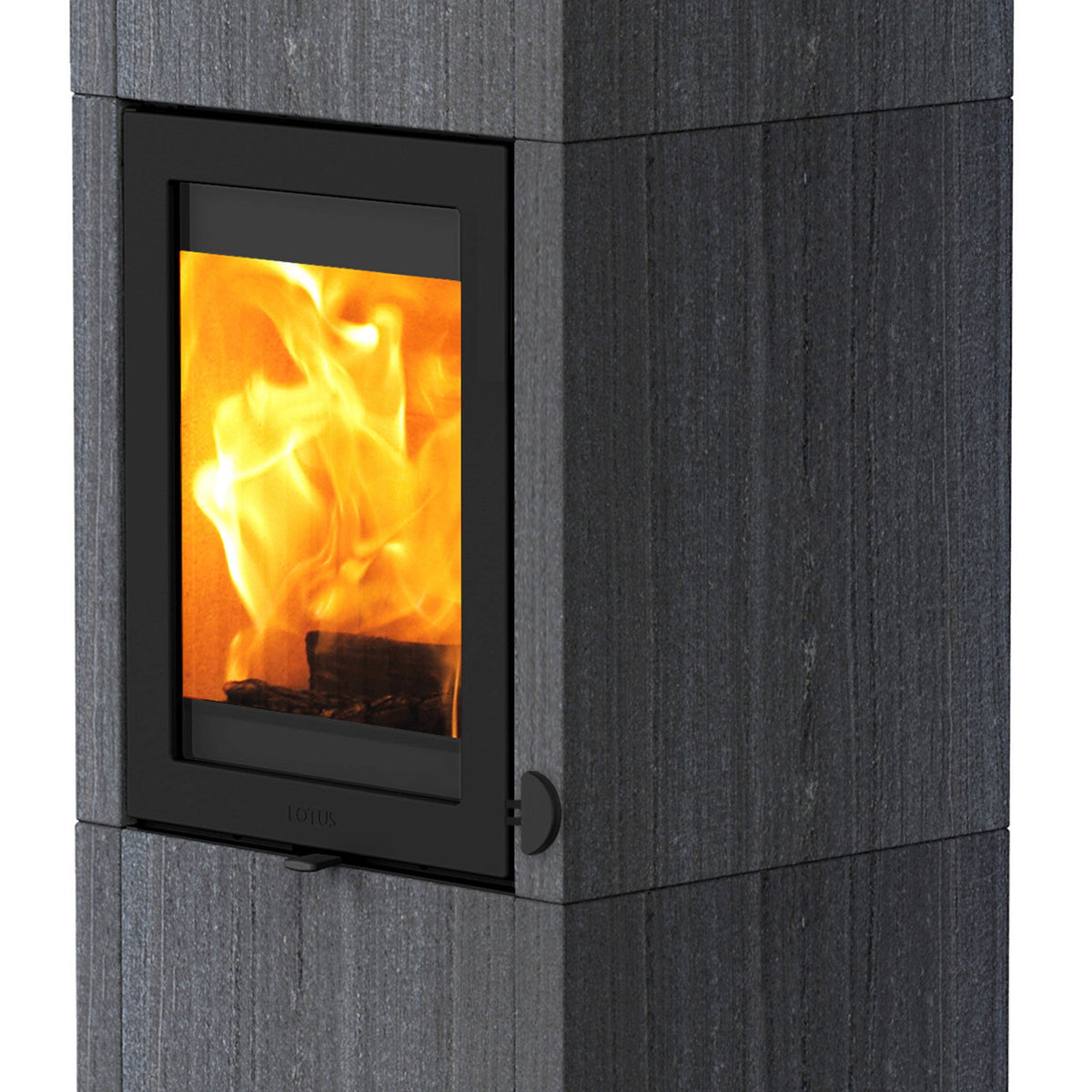 Lotus QM40 KS1803 – Poêle à bois 5,7 kW noir Indian Night avec PowerStones