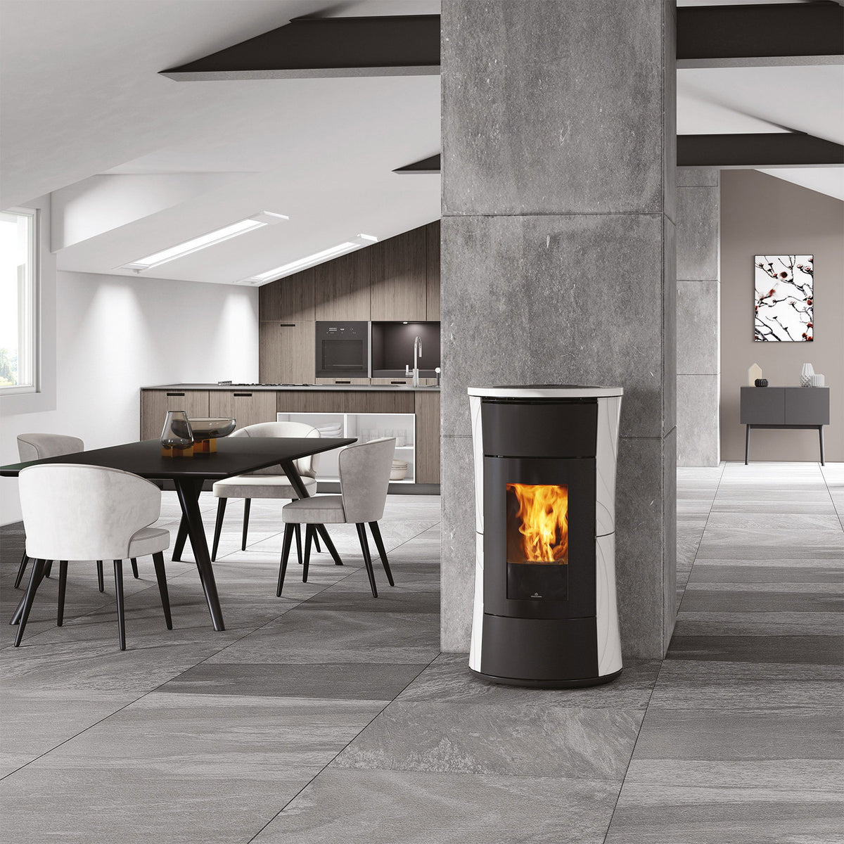 Poêle à granulés Edilkamin Cherie 11 EVO céramique blanche — 11,4 kW