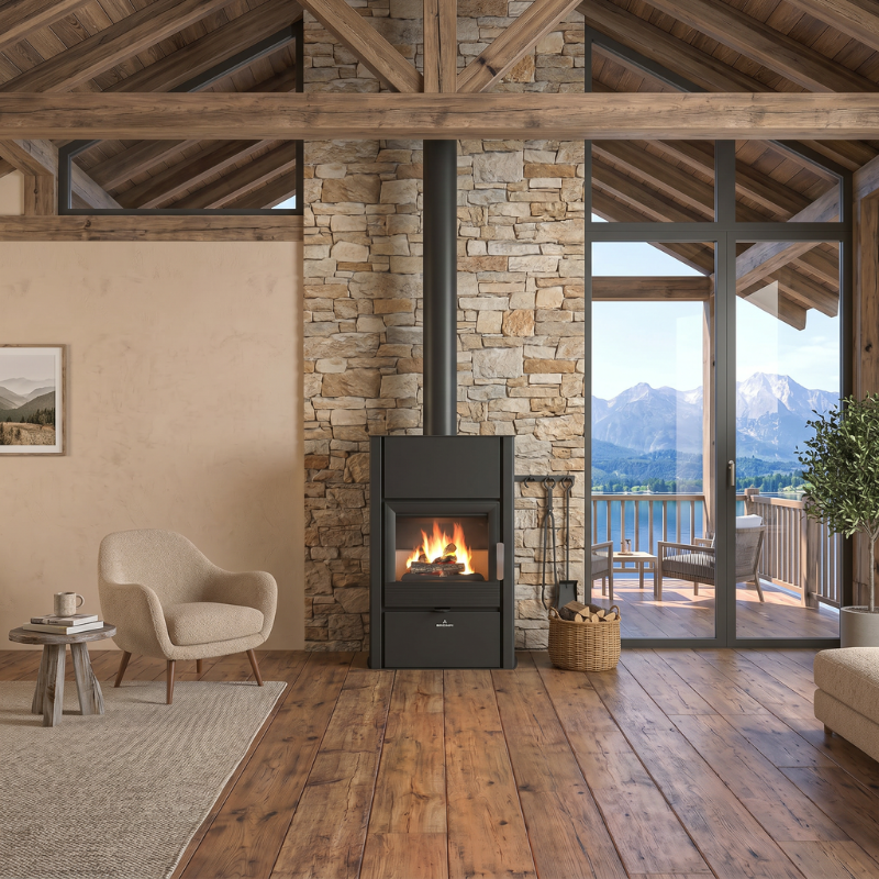 Poêle à bois hydro Bronpi HydroNova Plus 12,7 kW