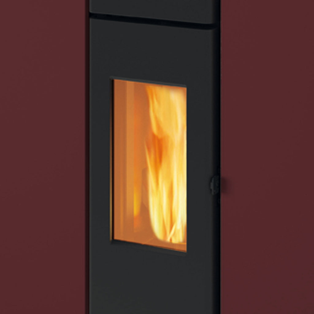 Poêle à granulés Edilkamin EK63 Cell 80+ Evo acier bordeaux 7,7 kW