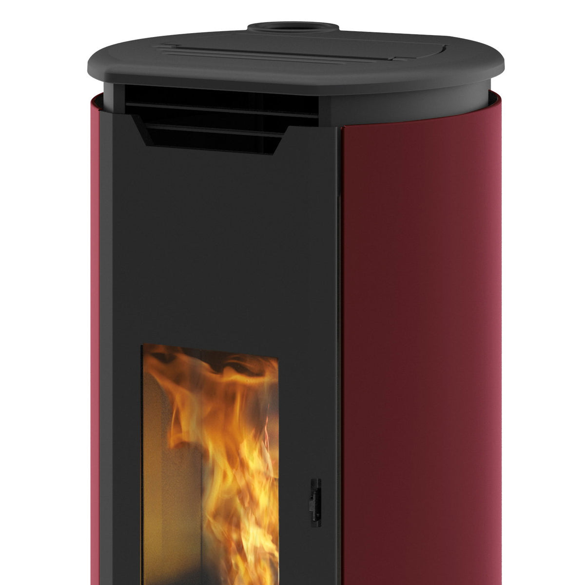 Poêle à granulés Edilkamin EK63 Tweed 90+ Evo bordeaux 9,2 kW sortie fumées dessus