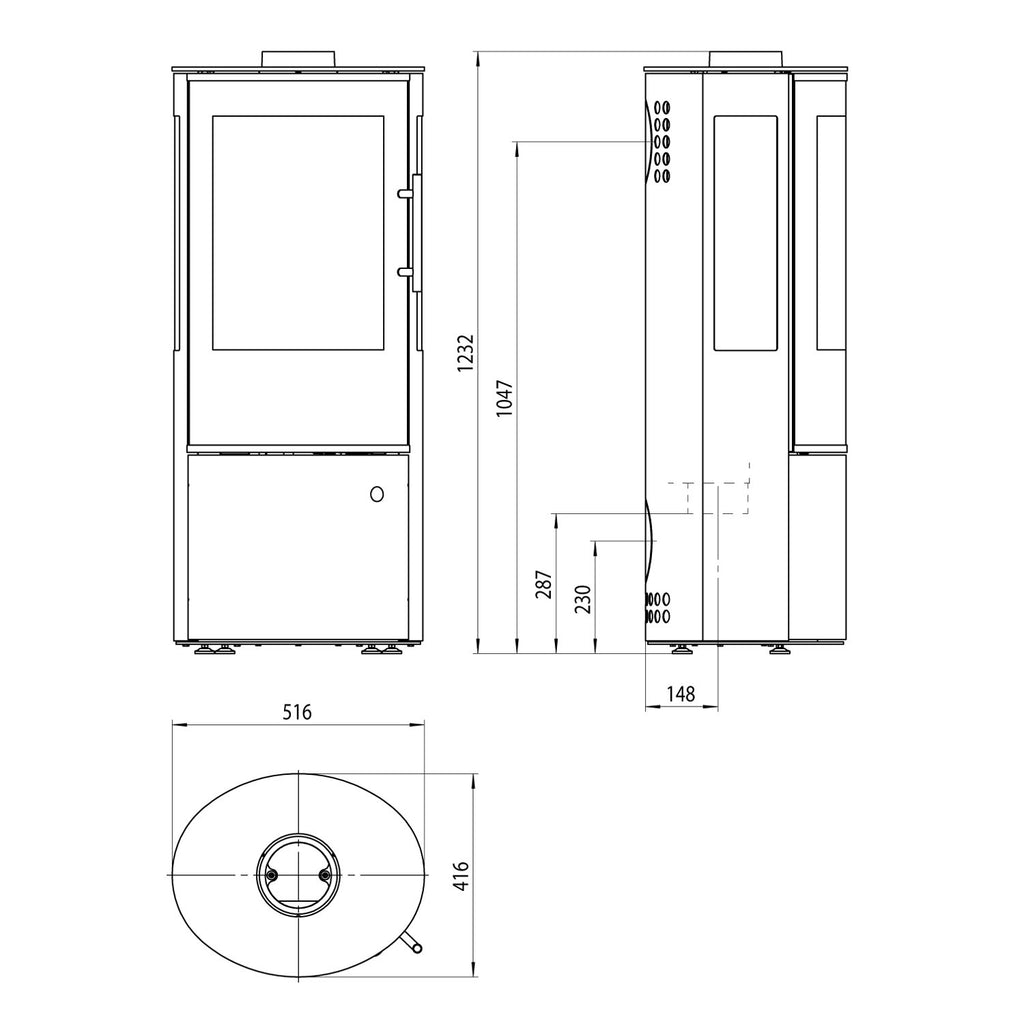 Poêle à bois Königshütte Draco K288951 porte en acier 5 kW