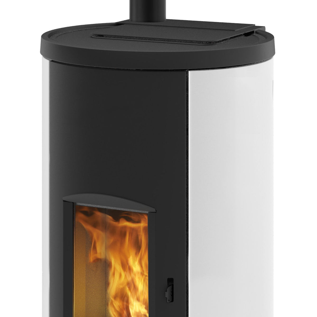 Poêle à granulés Edilkamin EK63 Like 80 Evo acier blanc raccordement supérieur 7,6 kW