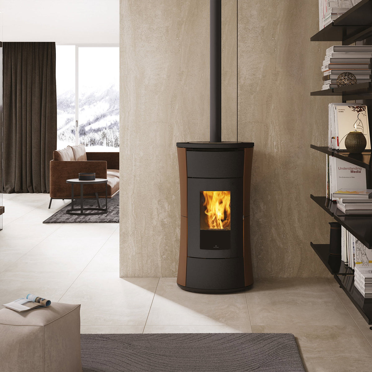 Poêle à granulés Edilkamin Cherie 9 EVO acier bronze — 9,3 kW