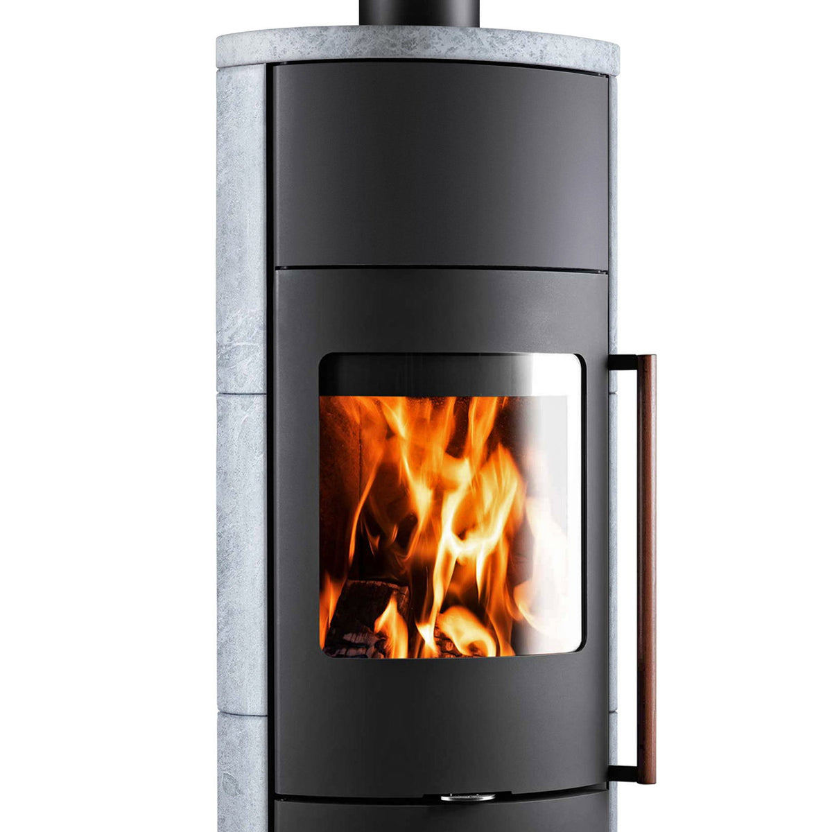 Poêle à bois Novaline Carino Plus ST acier noir et pierre ollaire 5,5 kW