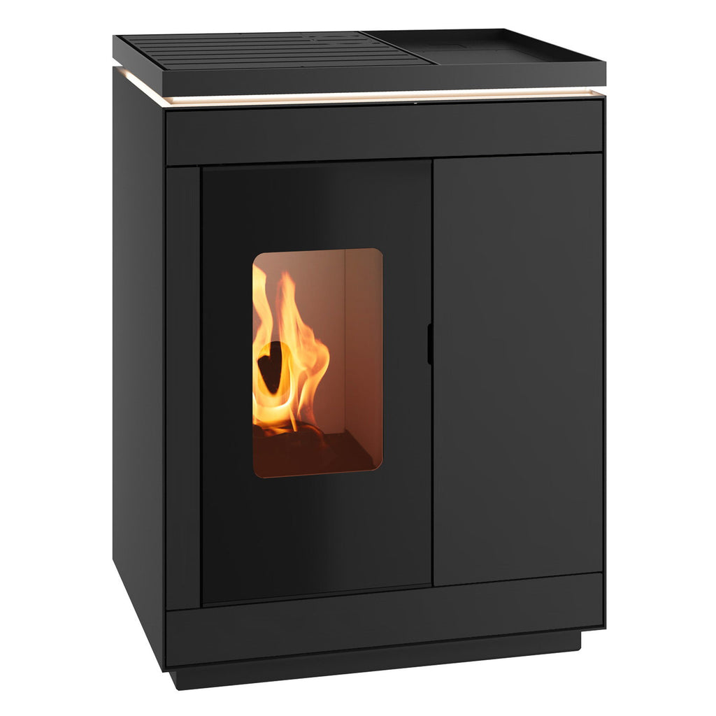 Olsberg Epana poêle à granulés acier noir 6 kW – sortie fumées 80 mm