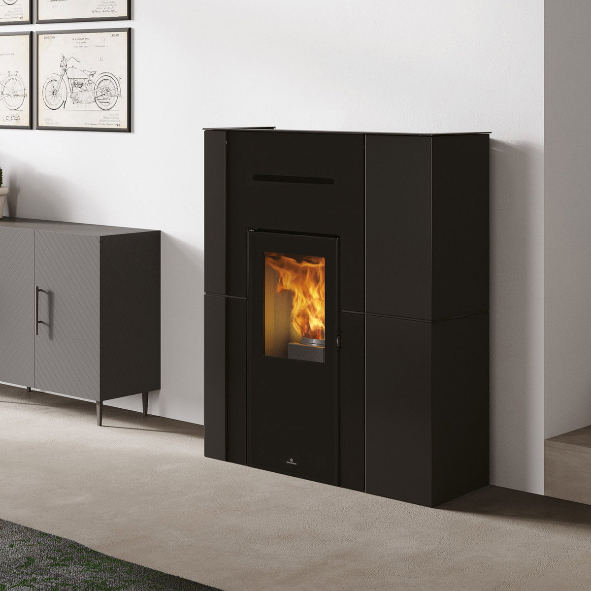 Edilkamin Blade H 15 Evo acier et verre noir – image 3