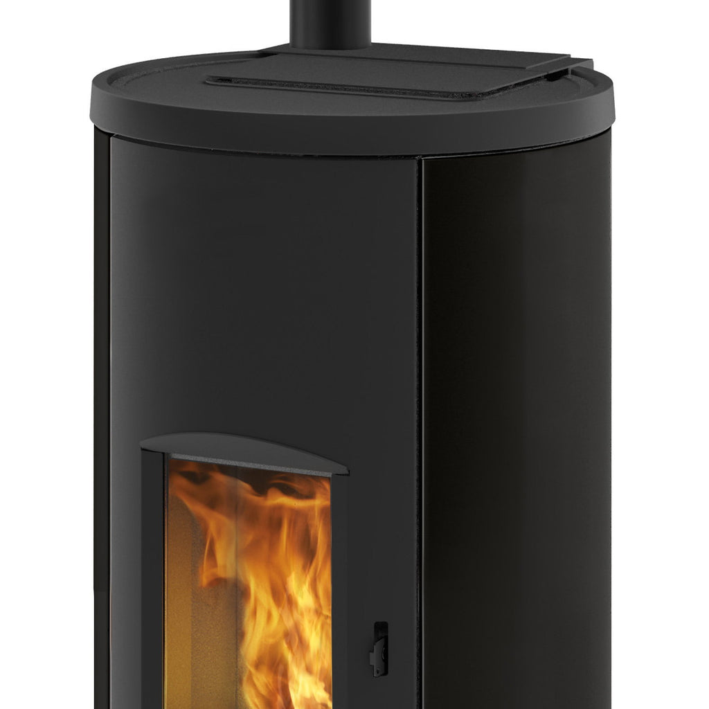 Poêle à granulés Edilkamin EK63 Like 80 Evo acier noir 7,6 kW raccordement supérieur