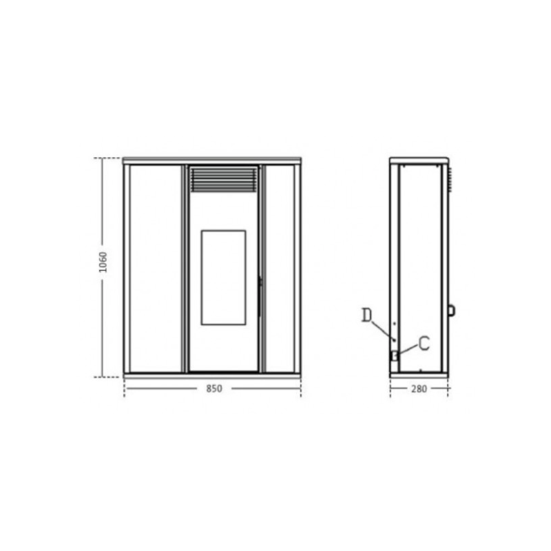 Poêle à granulés extra-plat Interstoves Tessa 8,8 kW - image 3