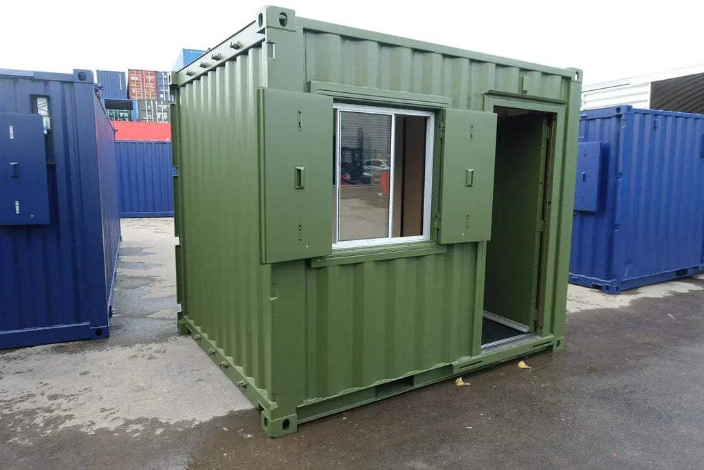 Bureau container 10 pieds neuf – Acier CORTEN – Bureau modulaire vert