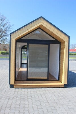 Tiny House 10,90 × 2,90 m clé en main – Maison avec Cuisine Équipée, Salle de Bain et Toit à Deux Pentes