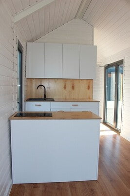 Tiny House 10,90 × 2,90 m clé en main – Maison avec Cuisine Équipée, Salle de Bain et Toit à Deux Pentes