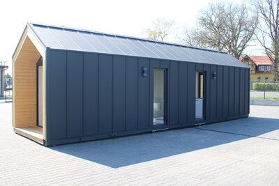 Tiny House 10,90 × 2,90 m clé en main – Maison avec Cuisine Équipée, Salle de Bain et Toit à Deux Pentes