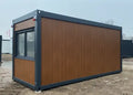 Bureau Container Premium 6,00 × 2,44 m – Finition Bois, Porte en Façade et Habillage Intérieur Blanc