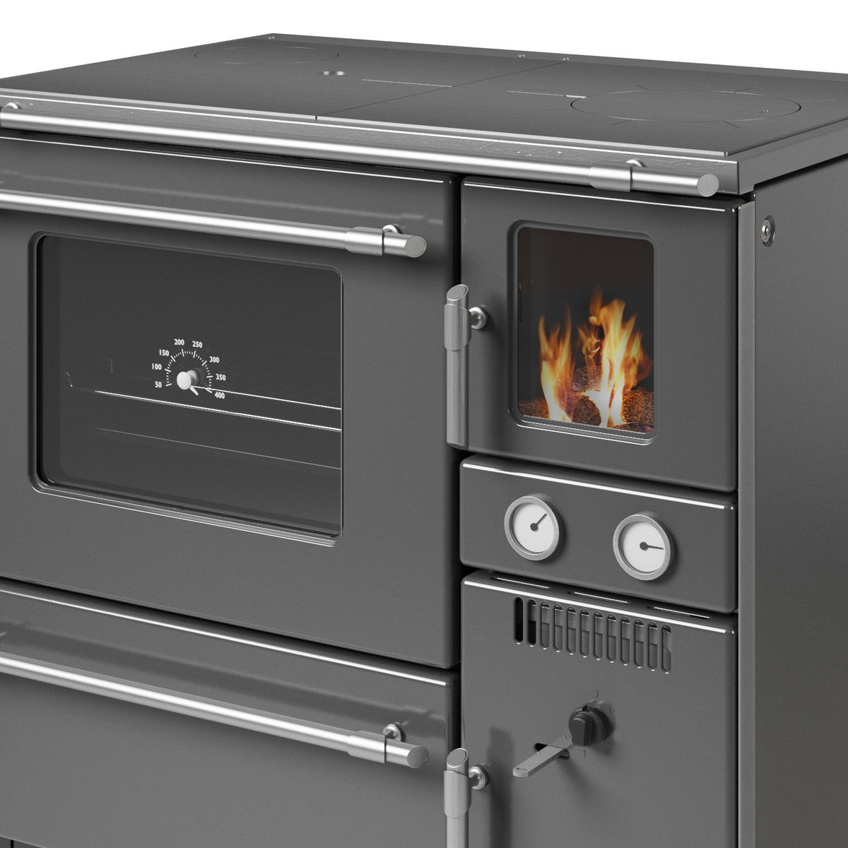 Poêle de cuisine à eau Wamsler K 148 anthracite mat, sortie fumée à gauche, 23 kW