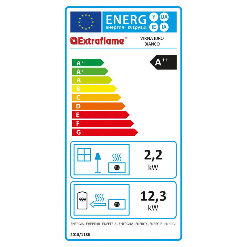 Étiquette énergétique A++ du poêle Extraflame Virna Idro