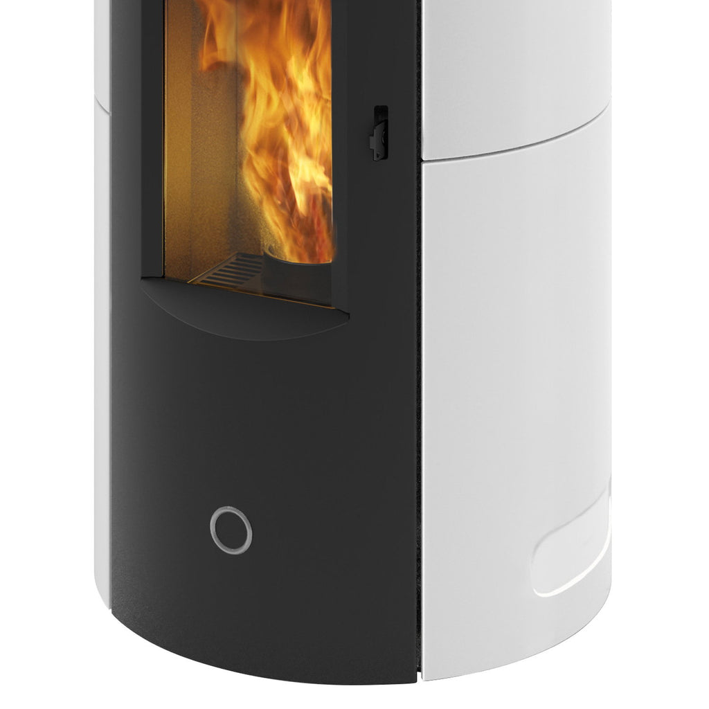 Poêle à granulés Edilkamin EK63 Like 80 Evo céramique blanc 7,6 kW raccordement supérieur
