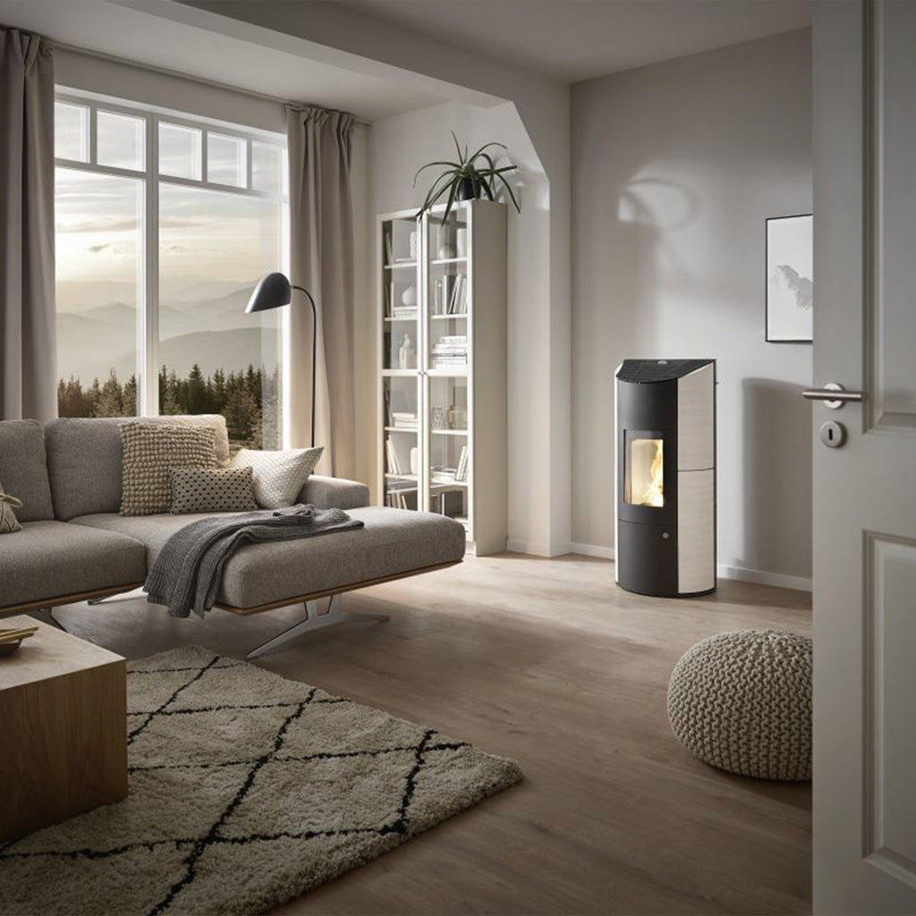 Olsberg Levana 3.0 poêle à granulés 6 kW acier noir et céramique Caffe Freddo