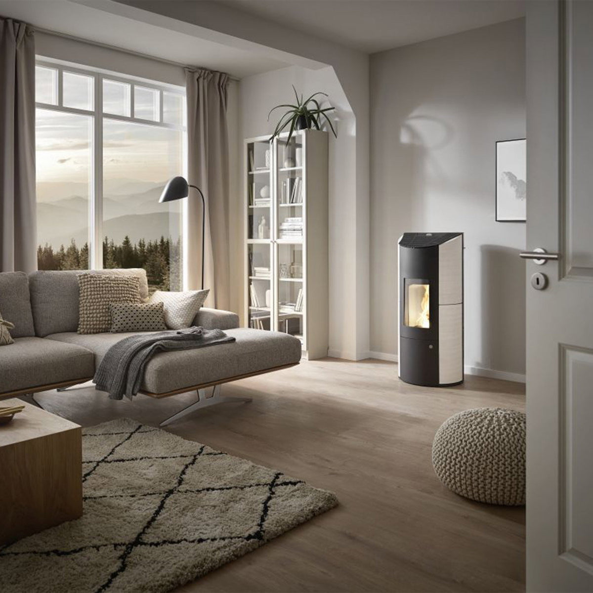 Olsberg Levana 3.0 poêle à granulés 6 kW acier noir et céramique Caffe Freddo