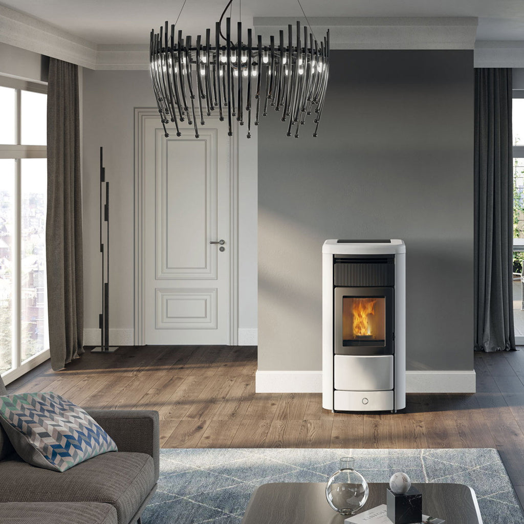 Poêle à granulés Edilkamin EK63 Monday 130++ Evo blanc 12,6 kW