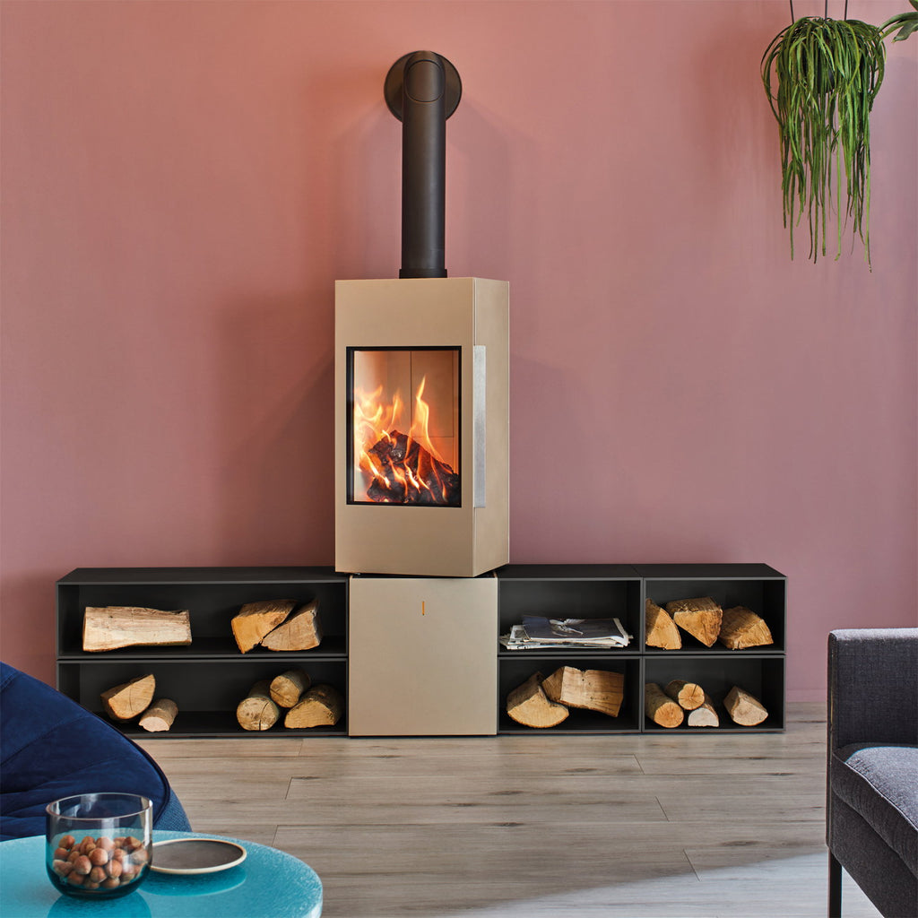 Poêle à bois Spartherm SEO S Perle 6 kW avec 1 m³ de bois offert