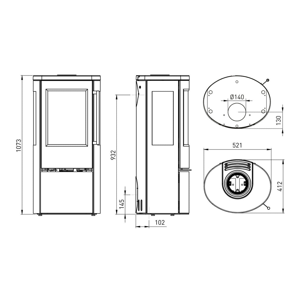 Poêle à bois TermaTech TT23RG A-Flame acier noir 5,6 kW — image 4