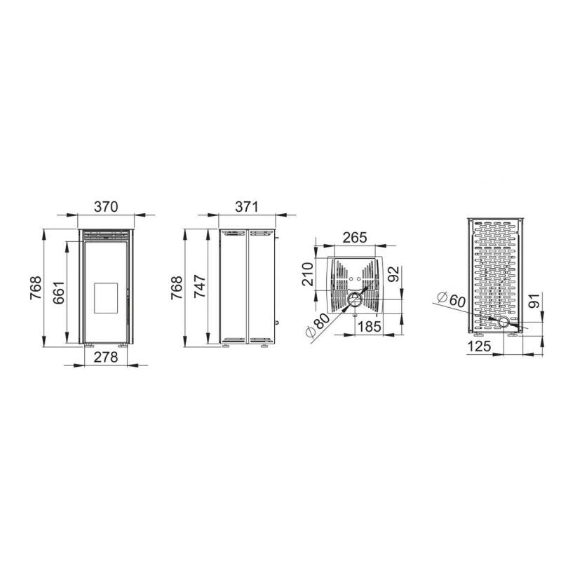 Poêle à granulés sans électricité Bronpi Free 6 kW à convection naturelle