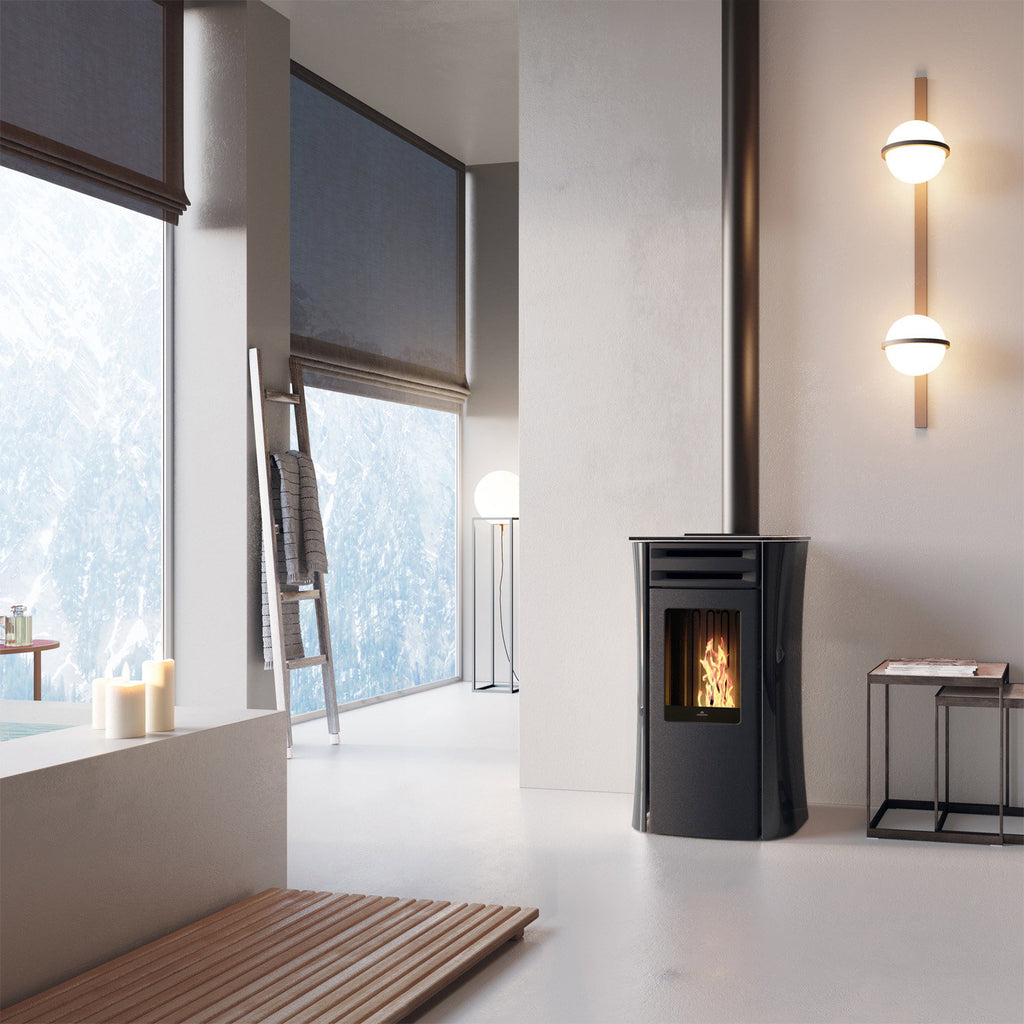 Poêle à granulés Edilkamin Dania 6 AT Coax verre noir — 6 kW