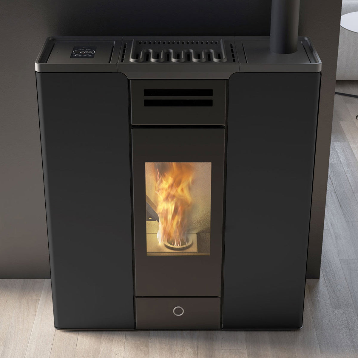 Poêle à granulés Edilkamin EK63 Entity 90+ Evo acier noir 8,7 kW
