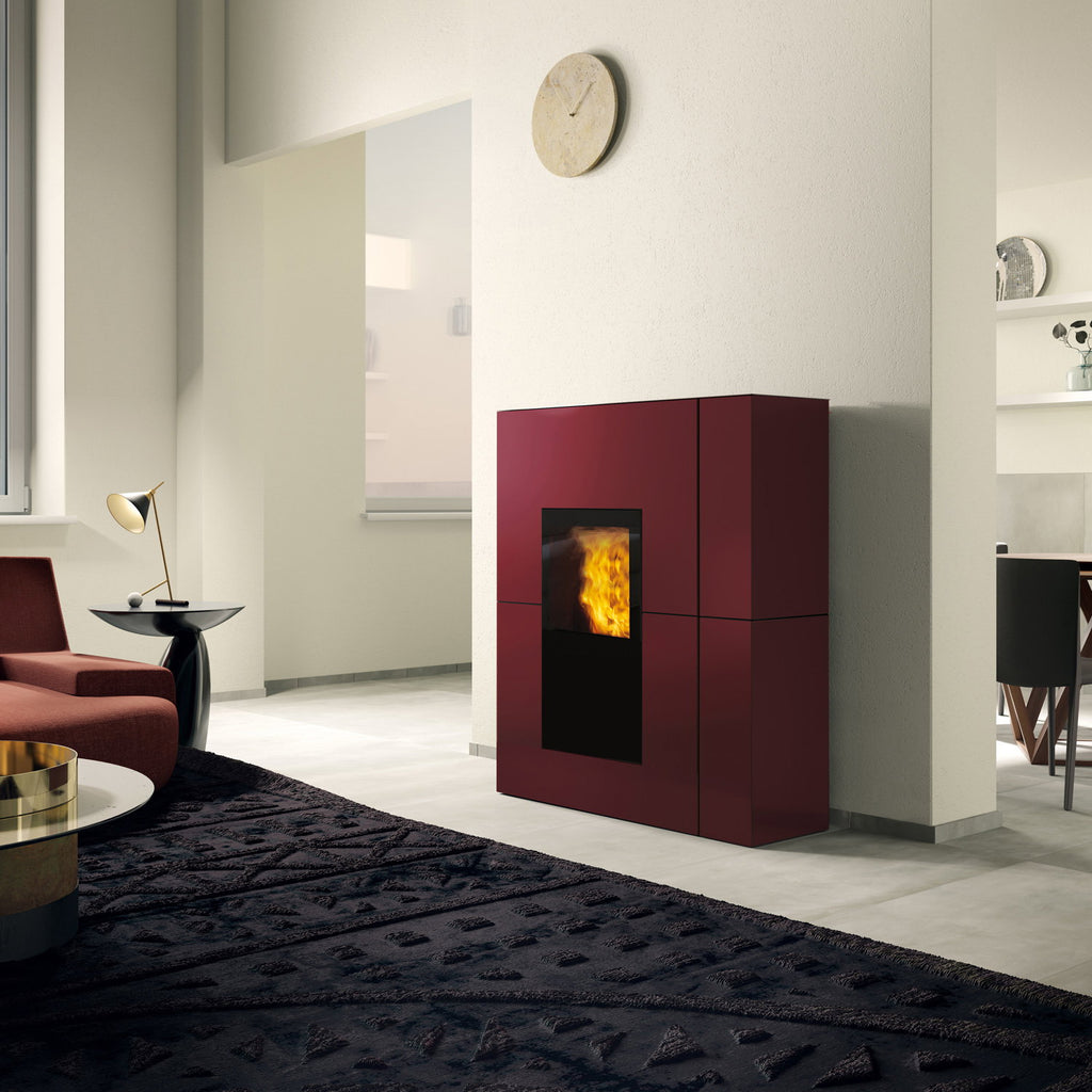 Edilkamin Blade H 23 Evo acier Bordeaux avec kit R-FX – image 4