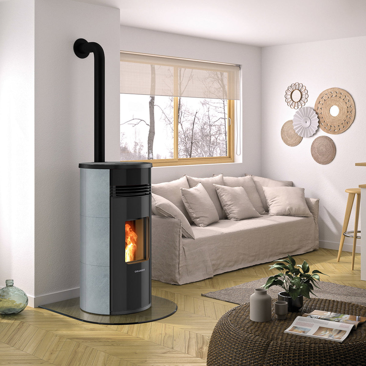 Poêle à granulés Oranier Sando 60 en pierre ollaire – 8 kW