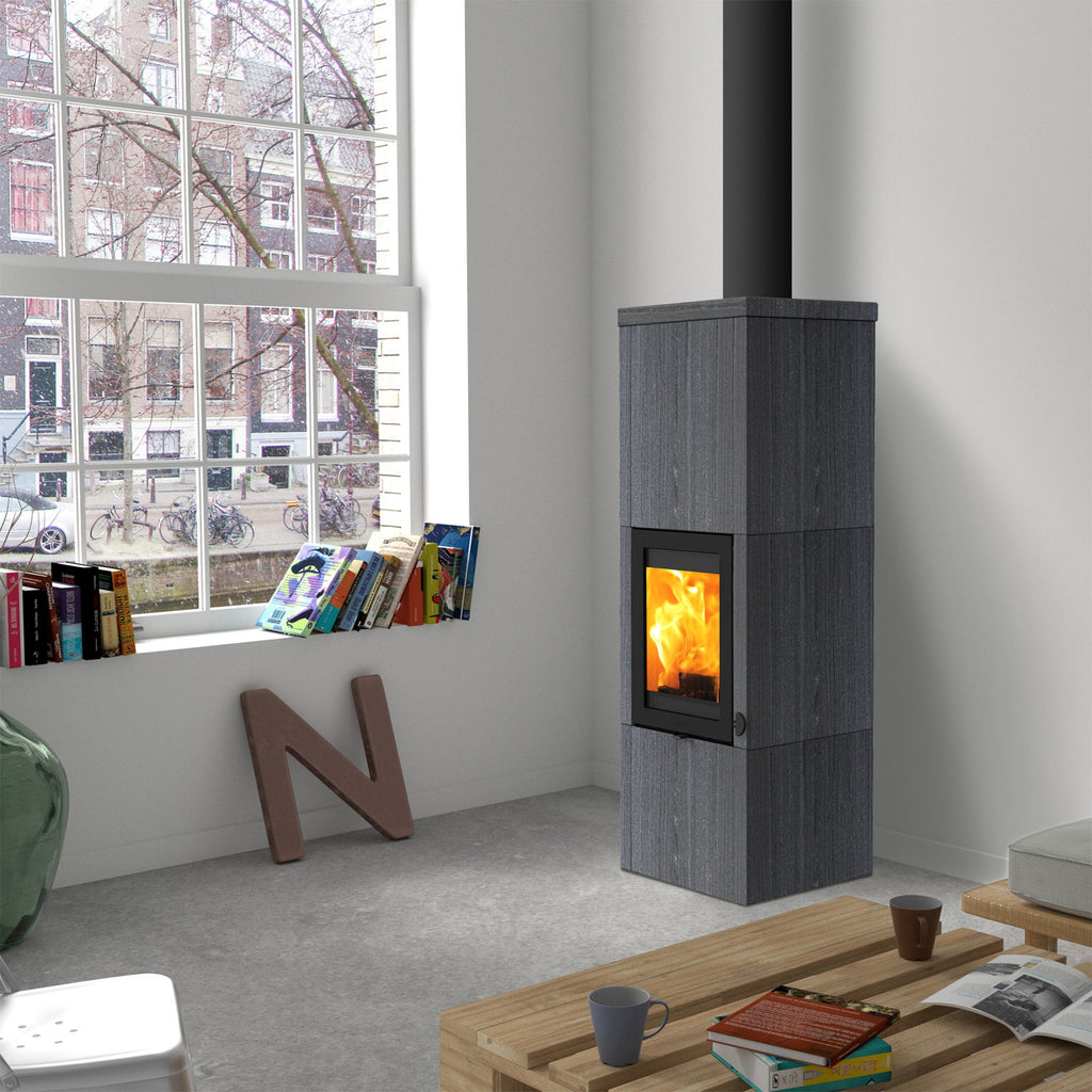 Lotus QM40 KS1803 – Poêle à bois 5,7 kW noir Indian Night avec PowerStones