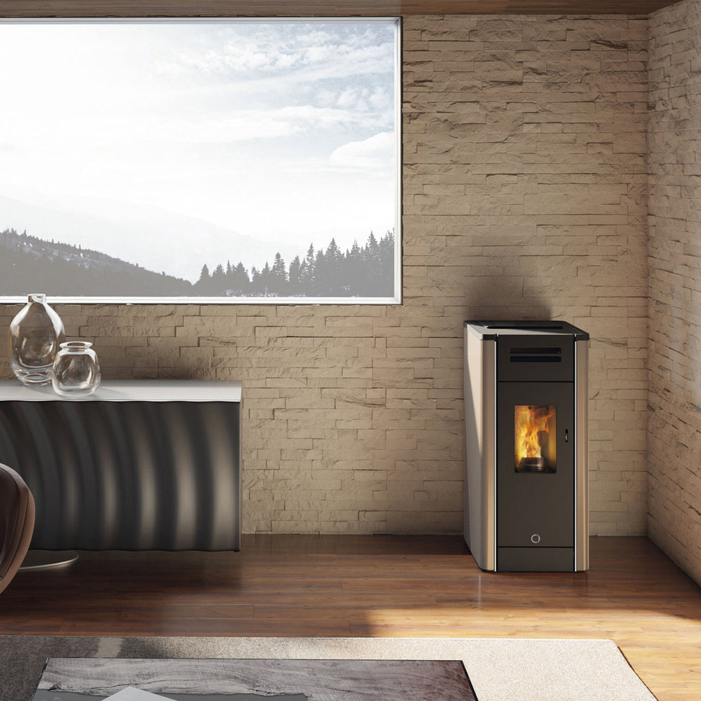 Poêle à granulés Edilkamin EK63 Metro 110+ Evo acier gris tourterelle 10,5 kW