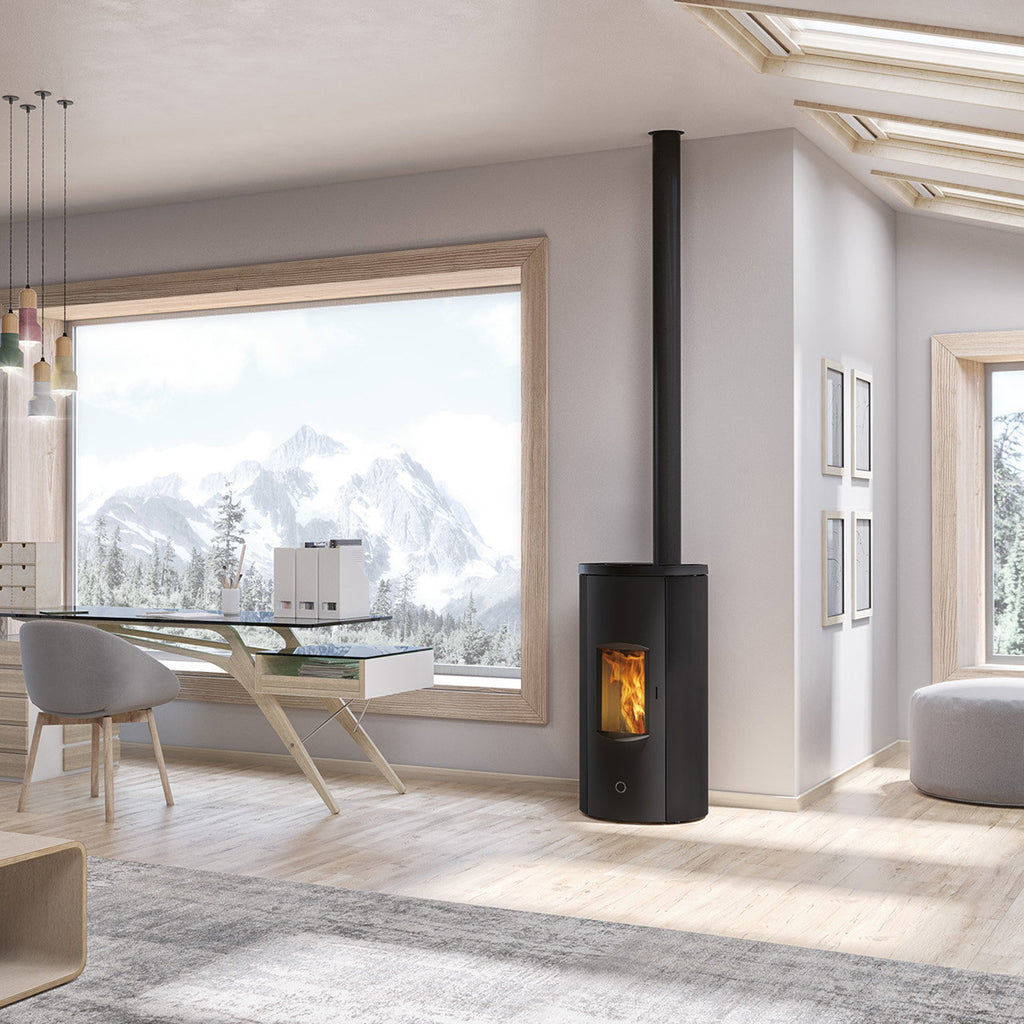 Poêle à granulés Edilkamin EK63 Like 80 Evo acier noir COAX 7,6 kW
