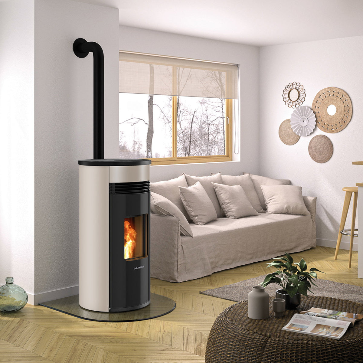 Poêle à granulés Oranier Sando 60 taupe 8 kW