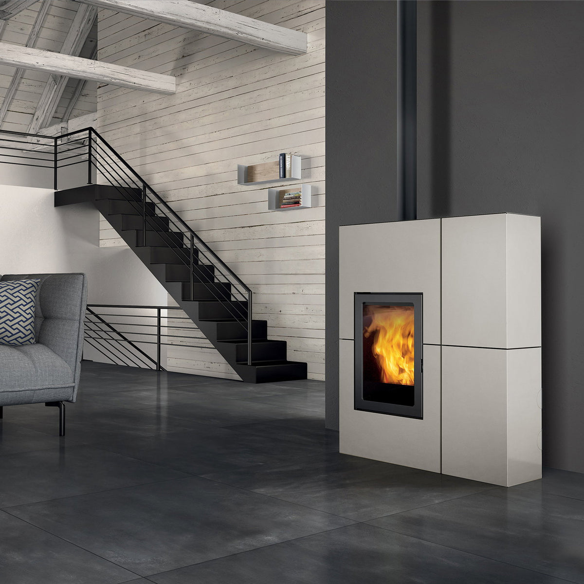 Poêle à granulés Edilkamin Blade 12++ EVO acier blanc — 12,1 kW